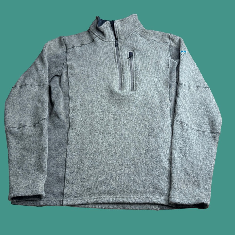 Kuhl Mens Medium Revel 1/4 Zip Pullover Sweatshirt Outdoor Travel Casual Logo